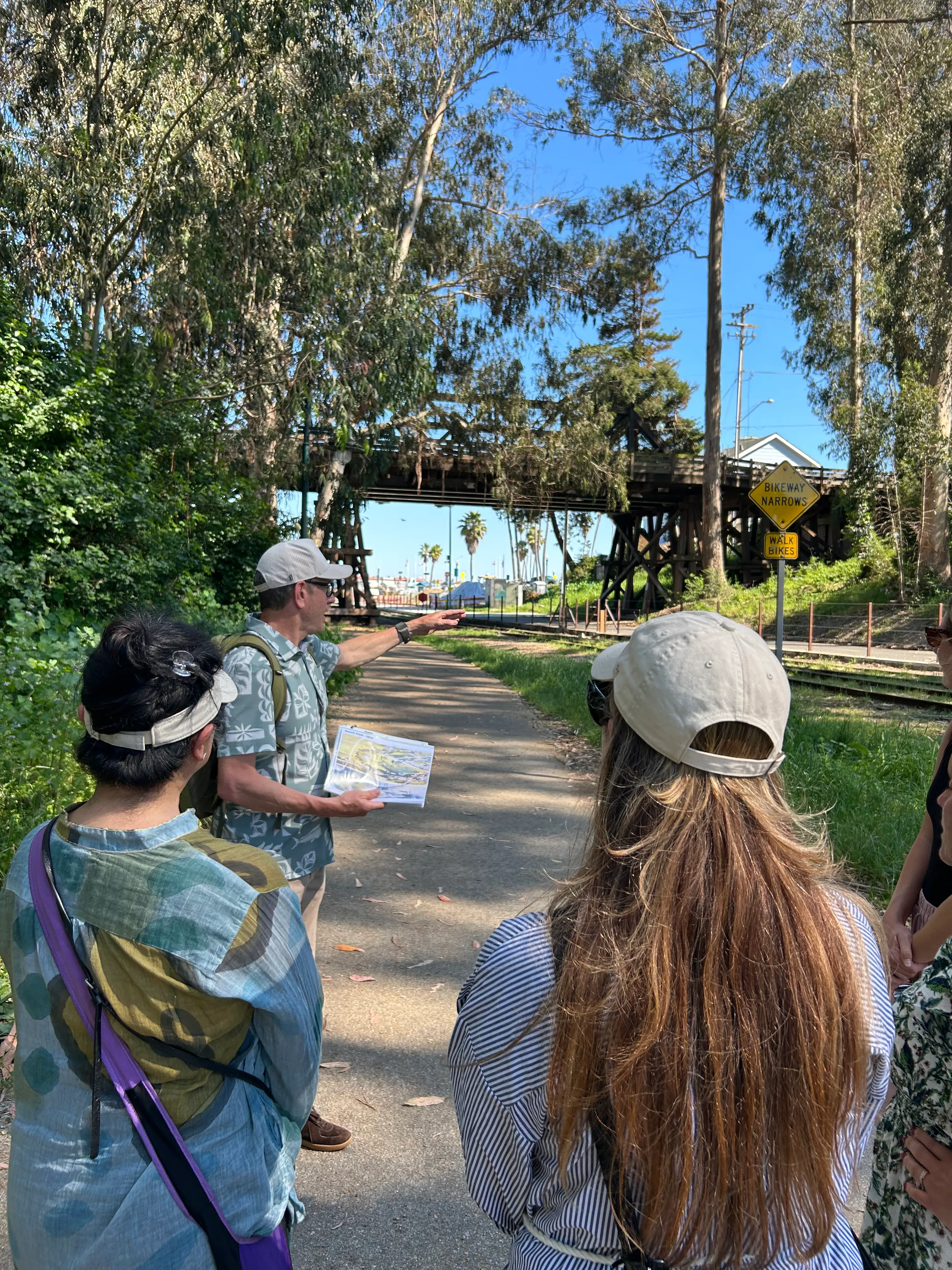 Guests on a private Santa Cruz walking tour