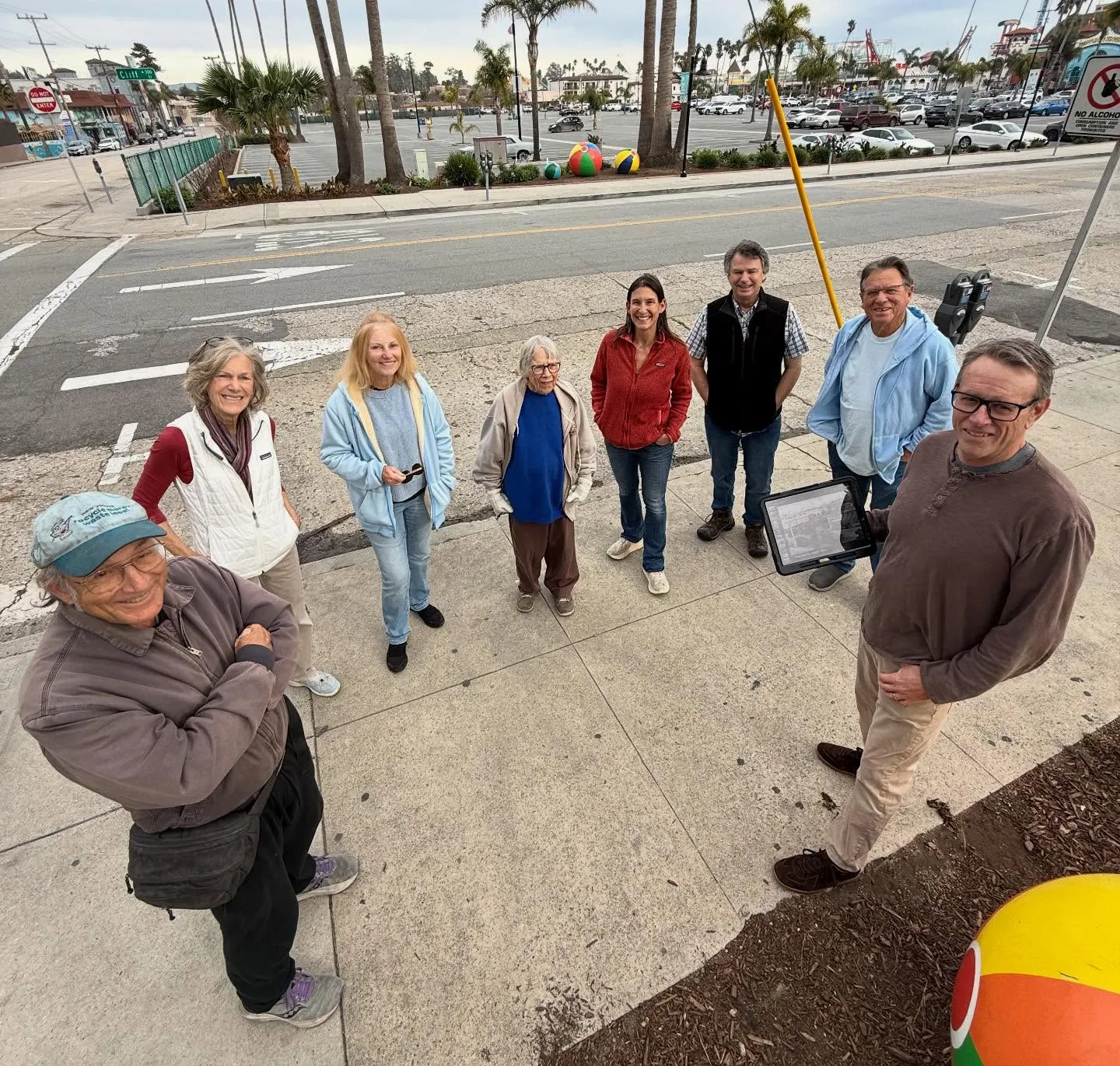 Team on a walking tour in Santa Cruz